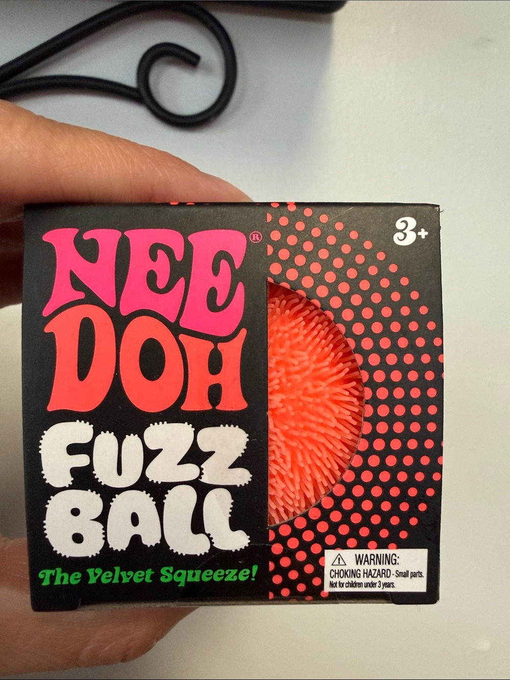 Fuzz Ball Velvet Squeeze - Bright Coral Orange